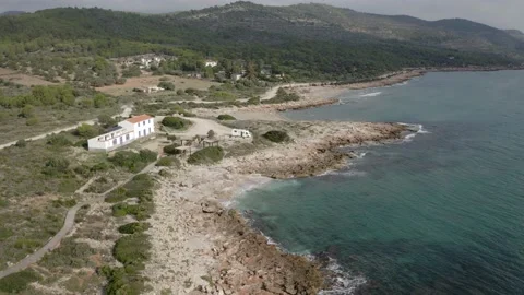 Drone Fly over the beach line of Comunidad Valenciana (Valencia) Spain. Stock-Footage 130911209