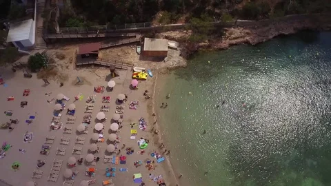 Drone Fly over beach in Spain 動画素材 128991095