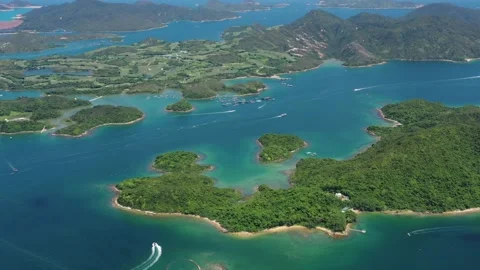 Drone fly over the beautiful island and the sea Video stock 137904698