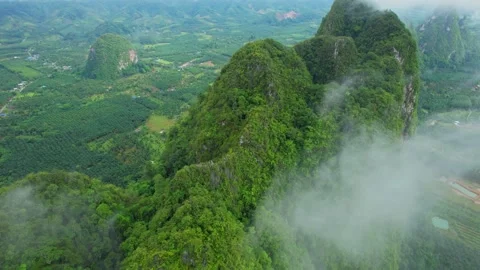 Drone fly over beautiful mountains (Heaven's Gate of Chumphon) Stock Footage 201905986