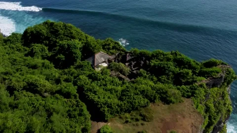 Drone fly over cliff above ocean Stock Footage 154228394