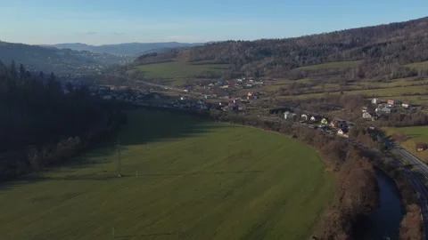 Drone fly over the highway in Slovakia 스톡 동영상 237399590