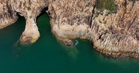 Drone fly over Hong Kong Sai Kung landscape Stock Footage 234968536