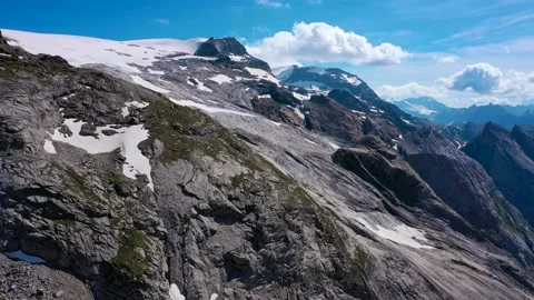 Drone fly over the mountains, river and waterfalls of French Alps, France. Stock Footage 130912203