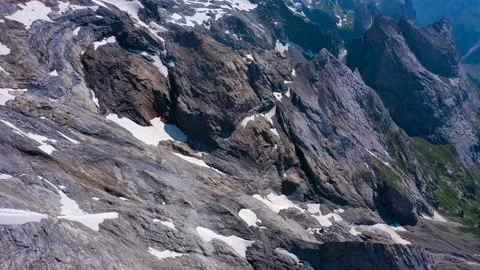 Drone fly over the mountains, river and waterfalls of French Alps, France. Stock Footage 130912211