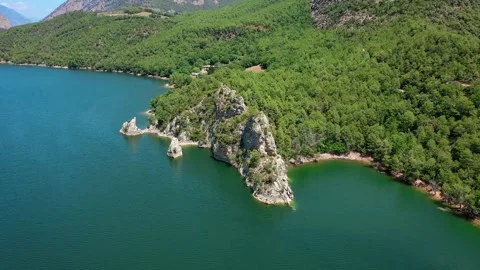 Drone fly over the mountains, river and waterfalls of French Alps, France. Stock Footage 130912738