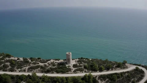 Drone fly over the mountains Serra d'Irta  in Spain. Stock Footage 130911378