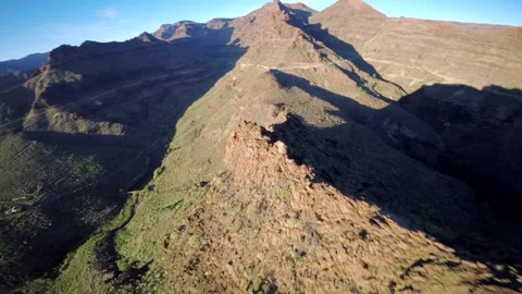 Drone fly over the mountains view in Gran Canaria Island Spain Stock-Footage 130912956