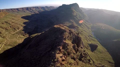 Drone fly over the mountains view in Gran Canaria Island Spain Video stock 130912959