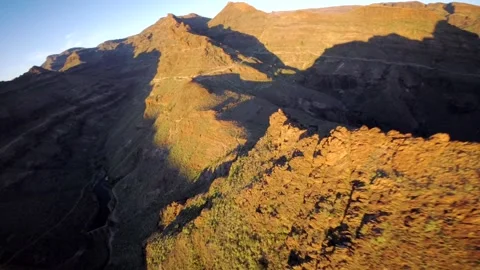 Drone fly over the mountains view in Gran Canaria Island Spain Stock-Footage 130912965