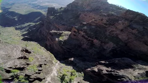 Drone fly over the mountains view in Gran Canaria Island Spain Stock-Footage 130913014
