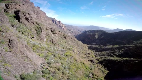 Drone fly over the mountains view in Gran Canaria Island Spain Video stock 130913026