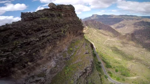 Drone fly over the mountains view in Gran Canaria Island Spain Video stock 130913251