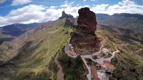 Drone fly over the mountains view in Gran Canaria Island Spain Video stock 130913256