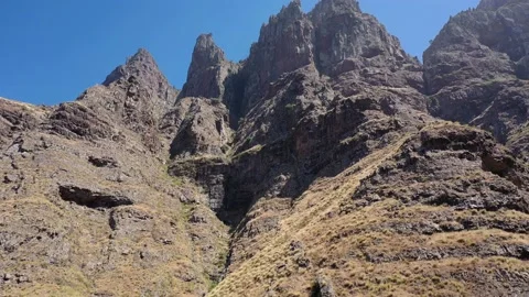 Drone fly over the mountains view in Gran Canaria Island Spain Stock Footage 130913613