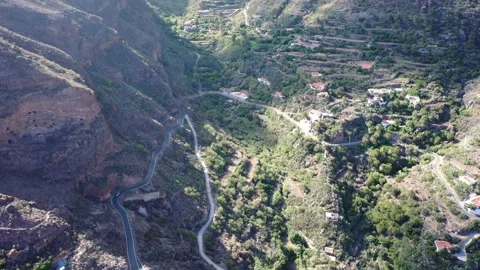 Drone fly over the mountains view in Gran Canaria Island Spain Stock Footage 130913876