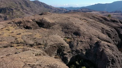 Drone fly over the mountains view in Gran Canaria Island Spain Stock Footage 130913882