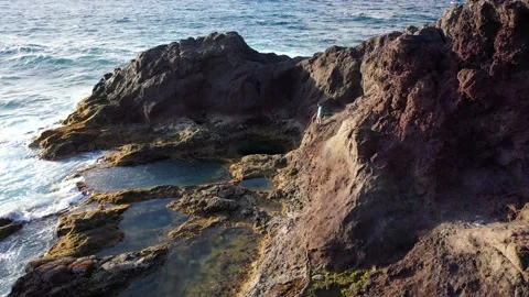Drone fly over the mountains view in Gran Canaria Island Spain Stock Footage 130913999