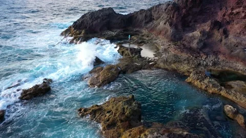 Drone fly over the mountains view in Gran Canaria Island Spain Stock Footage 130914011