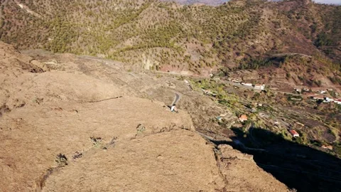 Drone fly over the mountains view in Gran Canaria Island Spain Stock Footage 130914190