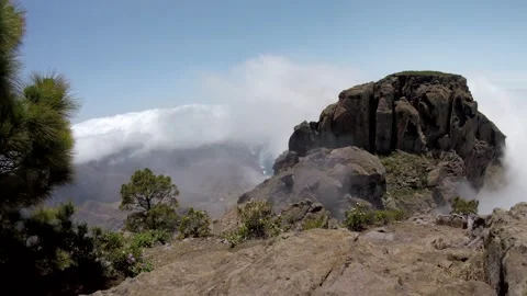 Drone fly over the mountains view in Gran Canaria Island Spain Stock Footage 130914227