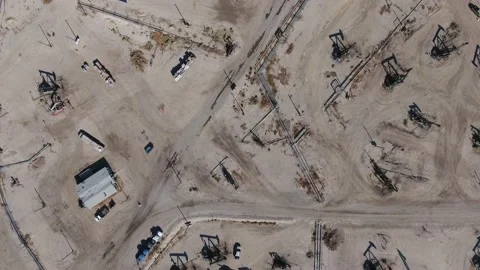 Drone Fly Over Oil Fields Vertical footage For Editorial Use Only 스톡 동영상 147516927