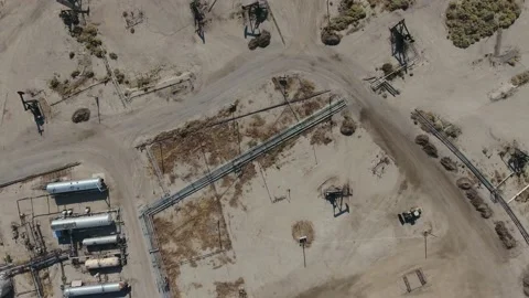 Drone Fly Over Oil Fields Vertical For Editorial Use Only Vídeos de archivo 205401212