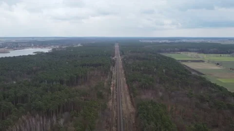 Drone fly over the railway Video stock 237186097