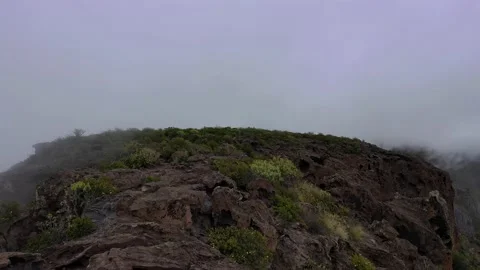 Drone fly over Risco Faneque, Agaete, Gran Canaria, Las Palmas Province Spain Stock Footage 130913277