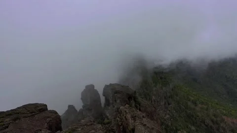 Drone fly over Risco Faneque, Agaete, Gran Canaria, Las Palmas Province Spain Stock Footage 130913300