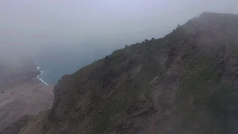 Drone fly over Risco Faneque, Agaete, Gran Canaria, Las Palmas Province Spain Stock Footage 130913321