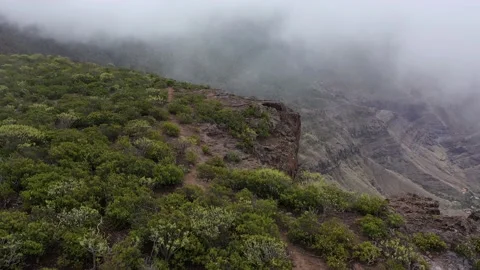 Drone fly over Risco Faneque, Agaete, Gran Canaria, Las Palmas Province Spain Stock Footage 130913353