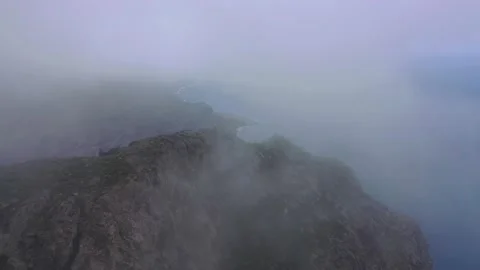 Drone fly over Risco Faneque, Agaete, Gran Canaria, Las Palmas Province Spain Stock Footage 130913401