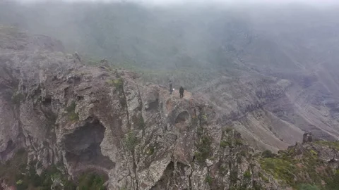 Drone fly over Risco Faneque, Agaete, Gran Canaria, Las Palmas Province Spain Stock Footage 130913422