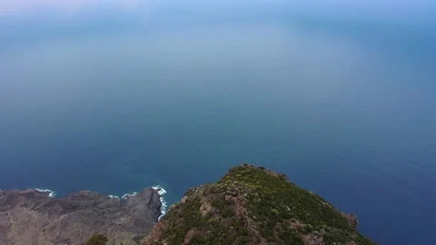 Drone fly over Risco Faneque, Agaete, Gran Canaria, Las Palmas Province Spain Stock Footage 130913473