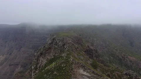 Drone fly over Risco Faneque, Agaete, Gran Canaria, Las Palmas Province Spain Stock Footage 130913488