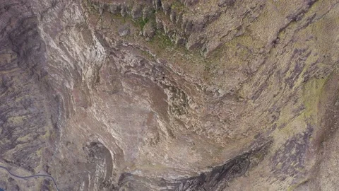 Drone fly over Risco Faneque, Agaete, Gran Canaria, Las Palmas Province Spain Stock Footage 130913501