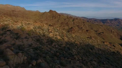 Drone fly over rocky  brown Desert Mountain Vídeos de archivo 148509960