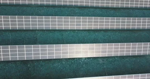 Drone fly over solar panels power plant. Stock Footage 145931413