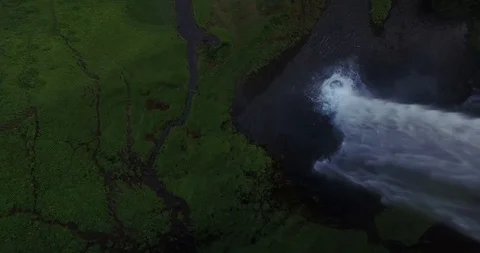 Drone fly over waterfall. Video stock 107542482