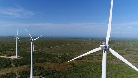 DRONE FLY OVER  WIN ENERGY Stock Footage 101473194