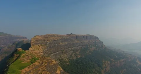 Drone fly by shot of a mountain face Stock Footage 117127962