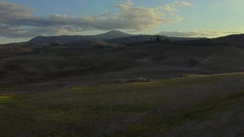 Drone fly spring Tuscany Landscape 2019 Stock Footage 124953621