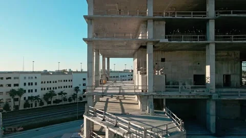 Drone Fly Through Building Construction Stock Footage 148302796