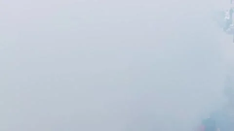 Drone Fly Through Steam Smoke Revealing Mocanita Train and Tourists at Viseu de Stock Footage 338405842