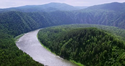 Drone flyby around the river Stock Footage 171458270