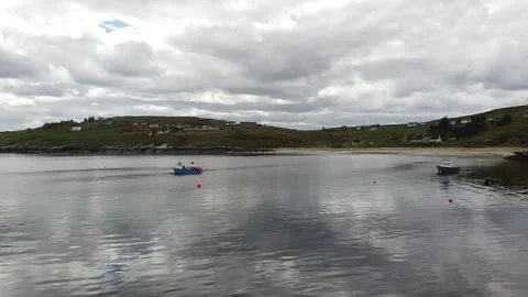 Drone flyby over Talmine harbour Stock Footage 159477736