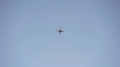 Drone flyes in the sky 스톡 동영상 72930647