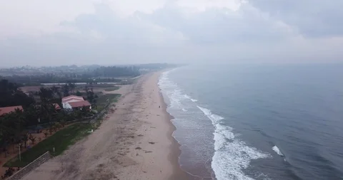 Drone: Flying Above Beach in India Stock Footage
