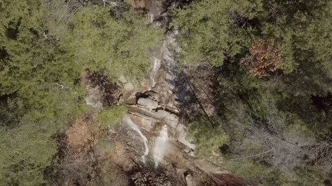 Drone flying above big waterfall in Vermont Stock Footage 106050437